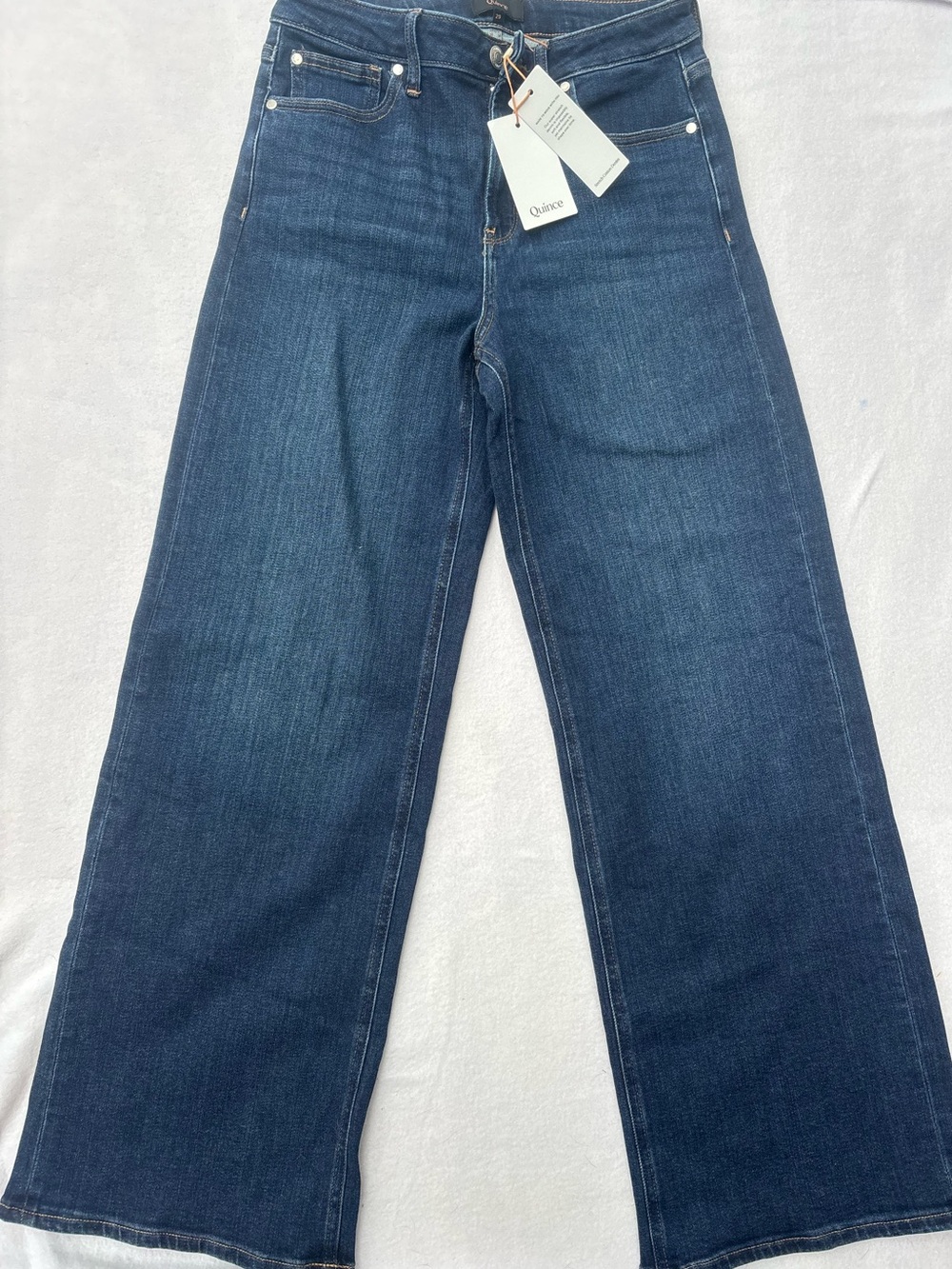 Quince Women Wide-Leg Jeans in Dark Blue